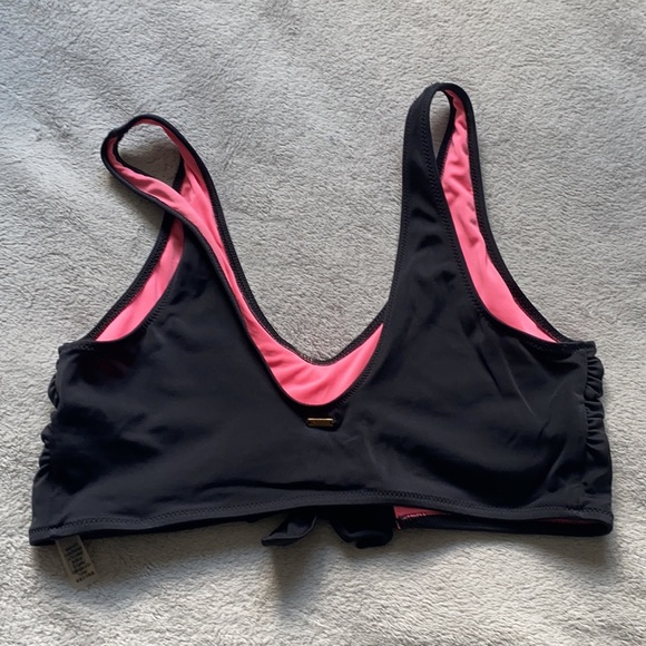 VS Pink black tie front bikini top - Picture 2 of 3